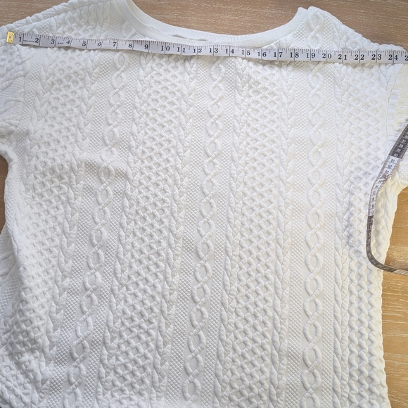 White Textured Cable Knit Sweater Minimalist Capsule Wardrobe - Picture 9 of 9